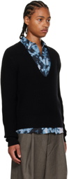 Dries Van Noten Black V-Neck Sweater