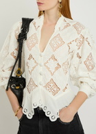 Isabel Marant Nina Cutwork-embroidery Cotton and Linen-blend Blouse White