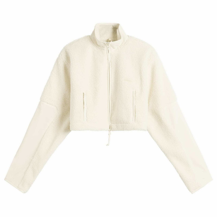 Photo: SKIMS Women's Teddy Funnel Neck Cropped Jacket in Ecru