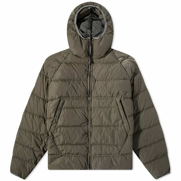 Photo: C.P. Company Men's Chrome-R Hooded Garment Dyed Down Jacket in Thyme