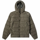 C.P. Company Men's Chrome-R Hooded Garment Dyed Down Jacket in Thyme