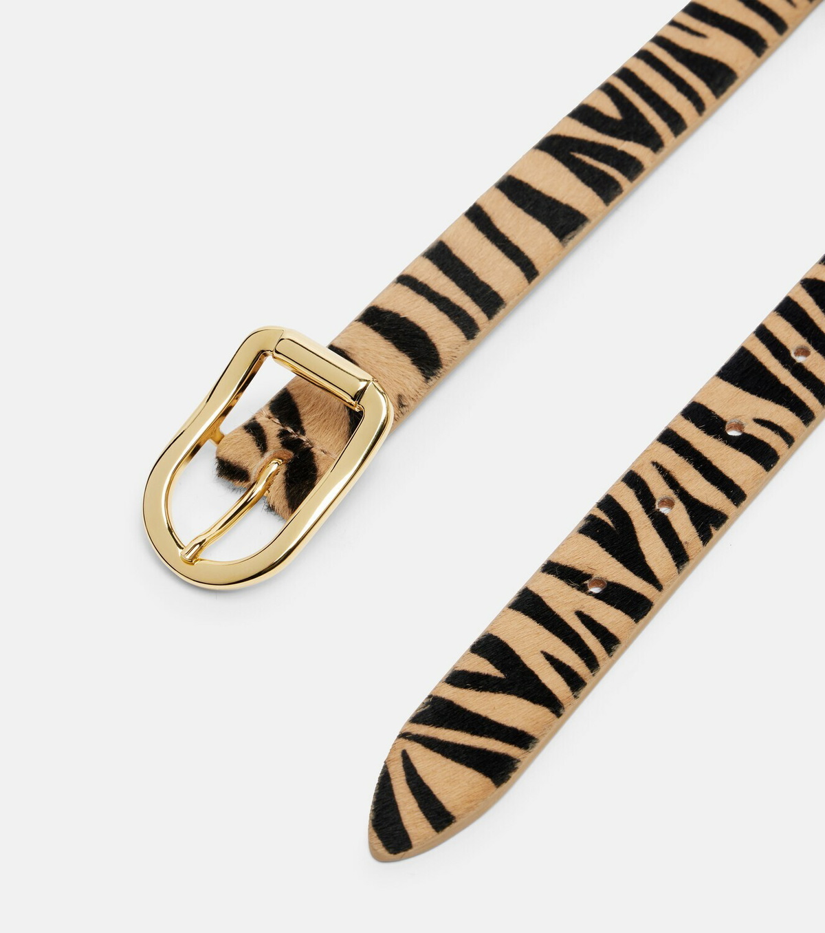 Déhanche Mija zebra-print calf hair belt