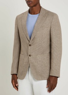 Boss Hutson Wool and Linen-blend Blazer Beige