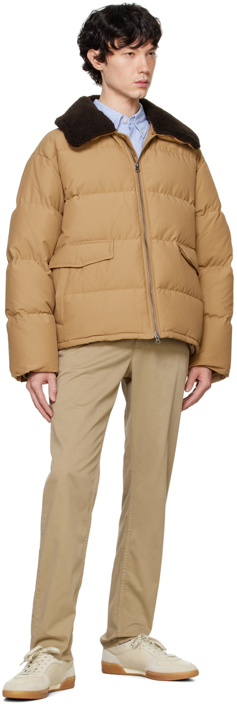 Dunst Brown Faux-Shearling Collar Down Jacket