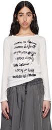 YOHJI YAMAMOTO White High Gauge Airy Jersey PT Long Sleeve T-shirt