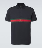 Gucci Web Stripe cotton jersey polo shirt