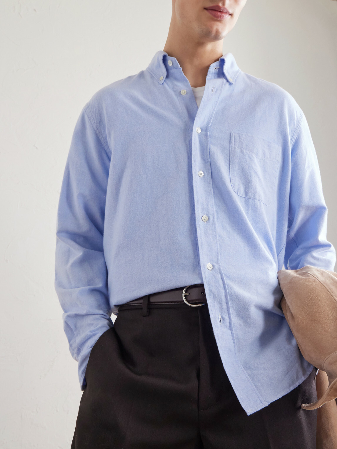 Hartford - Pitt Cotton-Oxford Shirt - Blue
