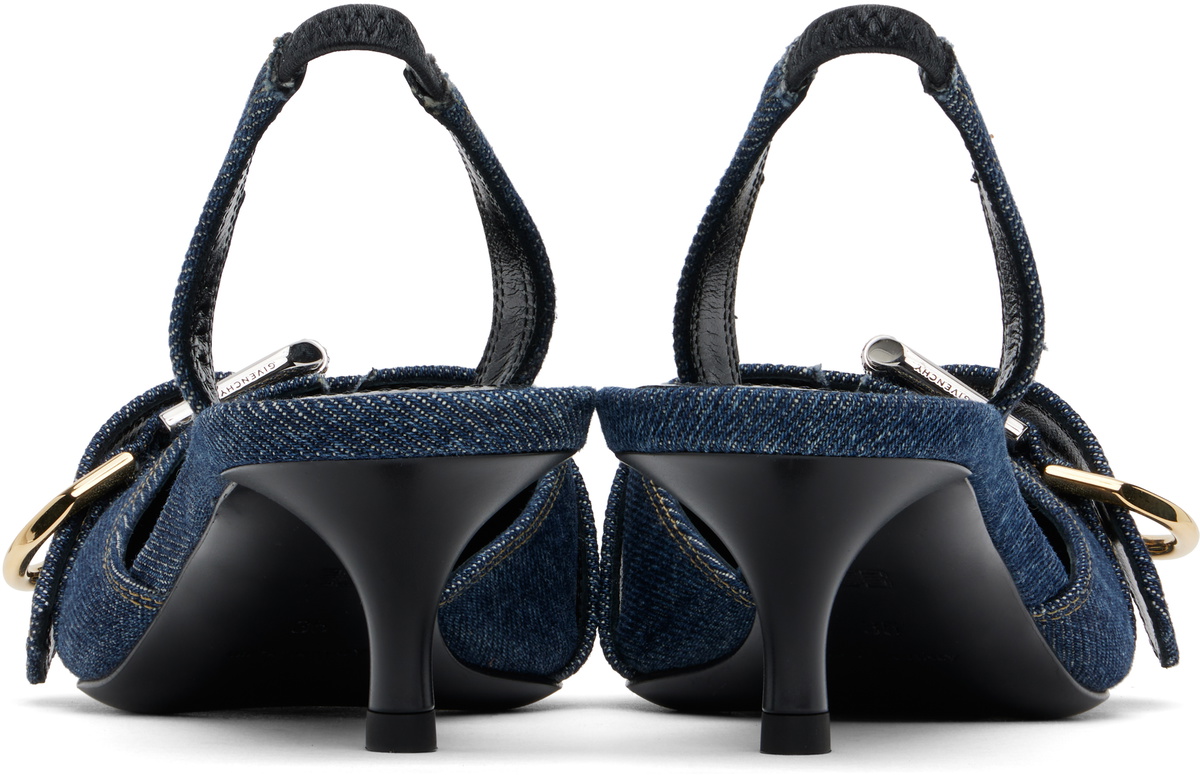 Givenchy Navy Voyou Slingback Heels