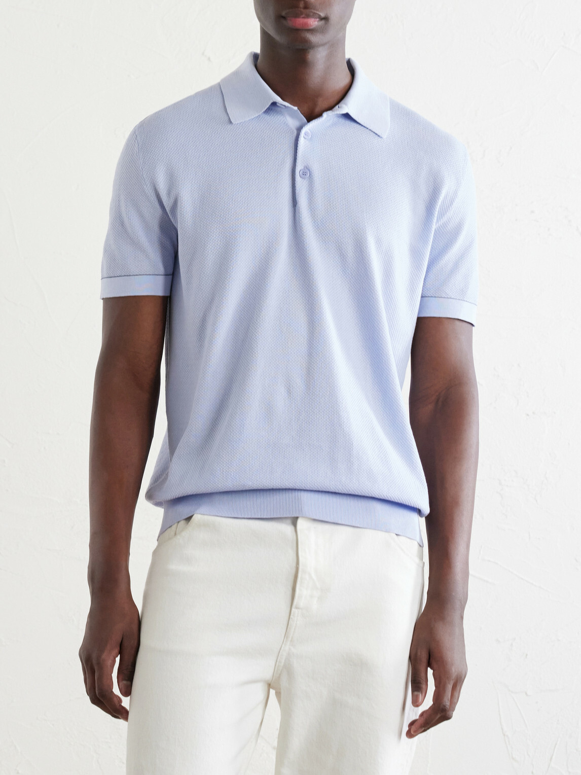 Brioni - Sea Island Cotton Polo Shirt - Blue