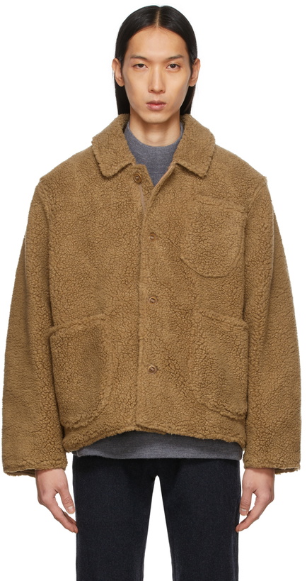 Photo: YMC Tan Faux-Fur Labour Chore Jacket