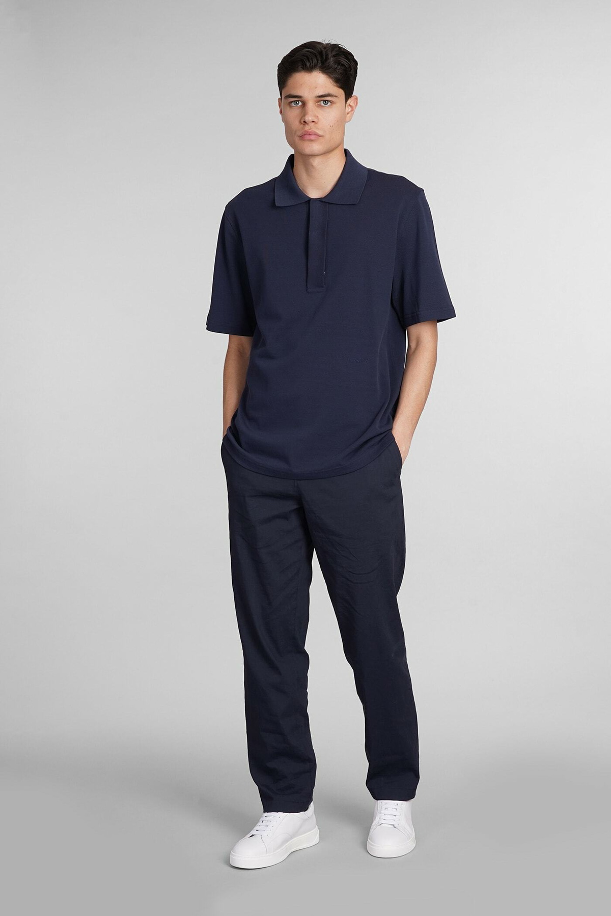 Lanvin Polo In Blue Cotton