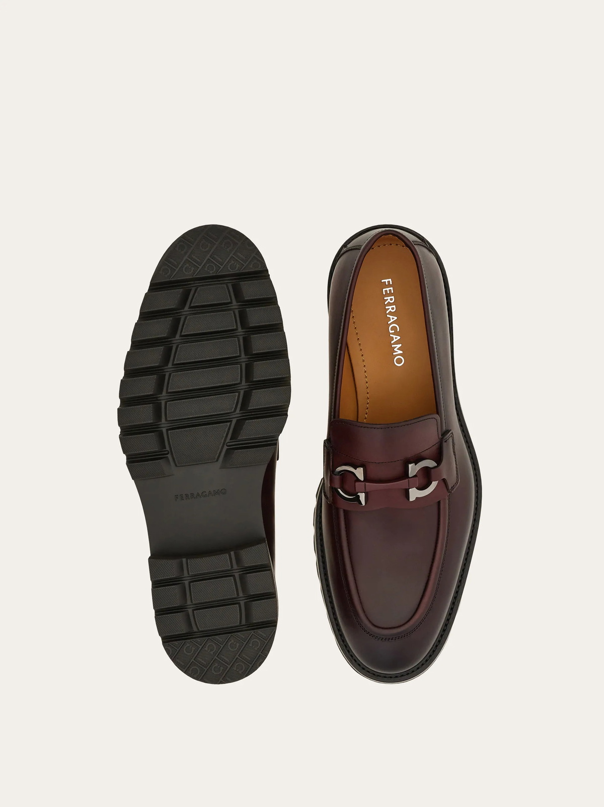 Ferragamo Mens Gancini ornament loafer in Red