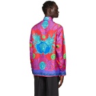 Versace Purple and Red Silk Medusa Trionfo Shirt