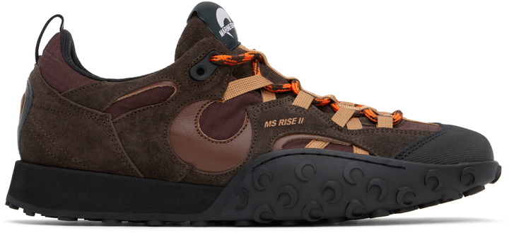 Photo: Marine Serre Brown Metal Free Leather MS Rise II Sneakers