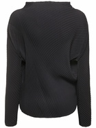 ISSEY MIYAKE Pleated Turtleneck Long Sleeve Top