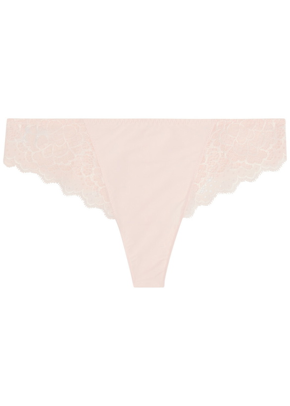 Photo: Simone PÉRÈLE Caresse Tanga Lace Briefs Light Pink