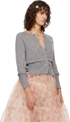 Simone Rocha Gray Embellished Relaxed Cashmere Cardigan