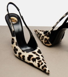 Saint Laurent Guermantes calf hair slingback pumps