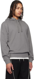 Hugo Gray Cotton Terry Contrast Logo Hoodie
