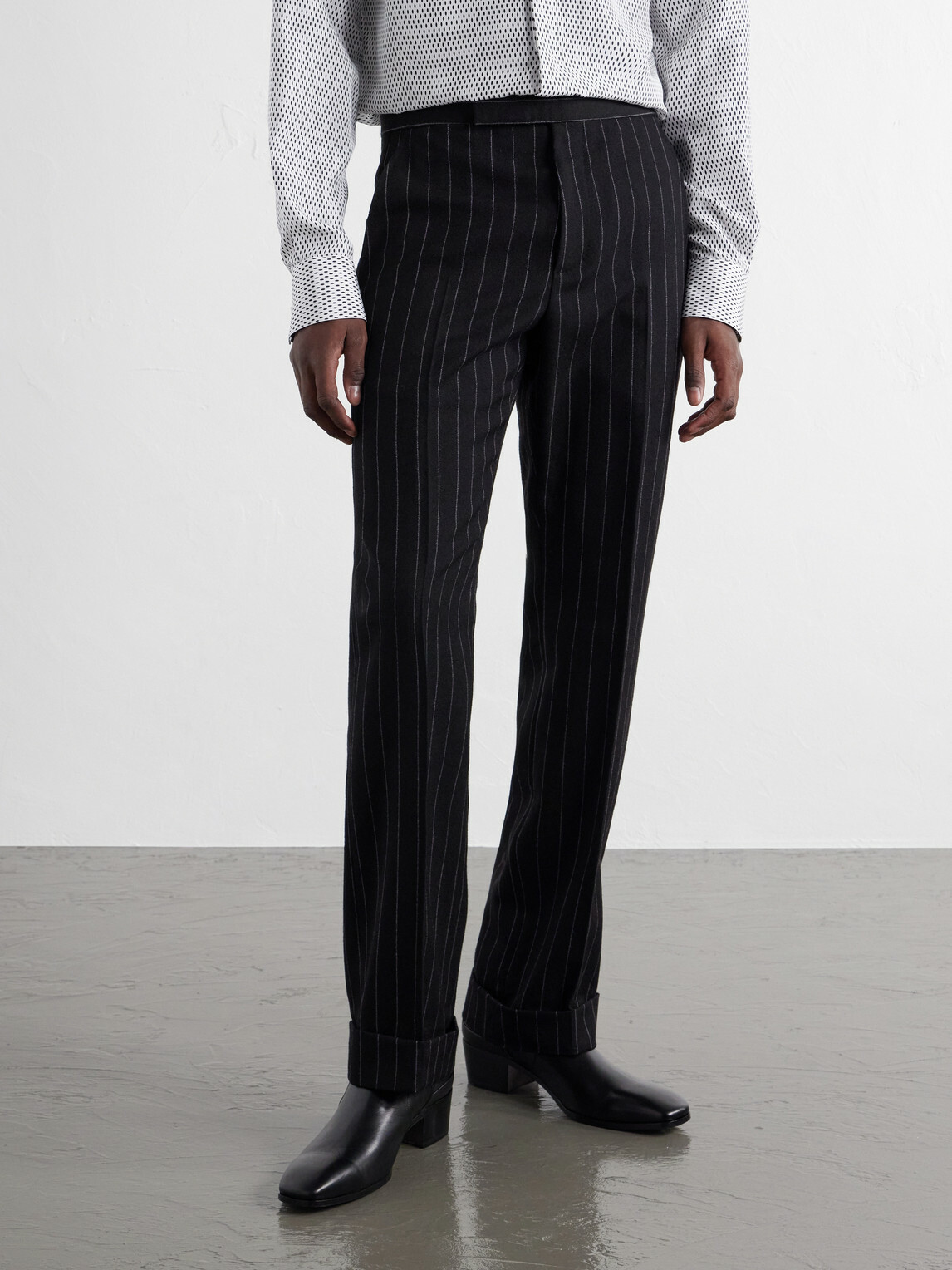 TOM FORD - Straight-Leg Pinstriped Wool-Twill Suit Trousers - Black