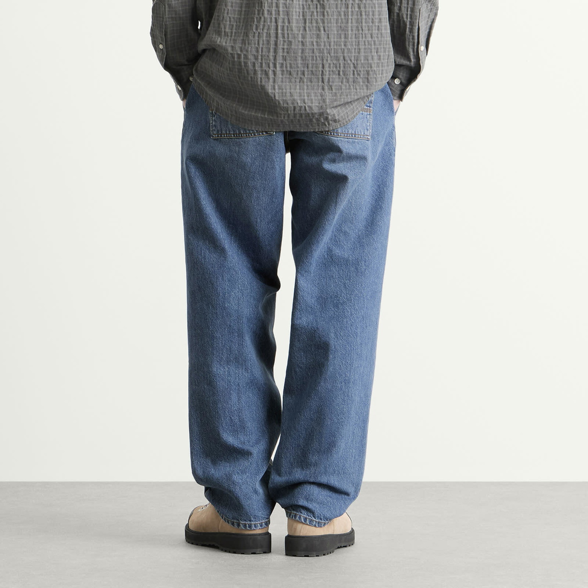 Foret Men's Clay Creased Denim Jeans in Washed Mid Blue