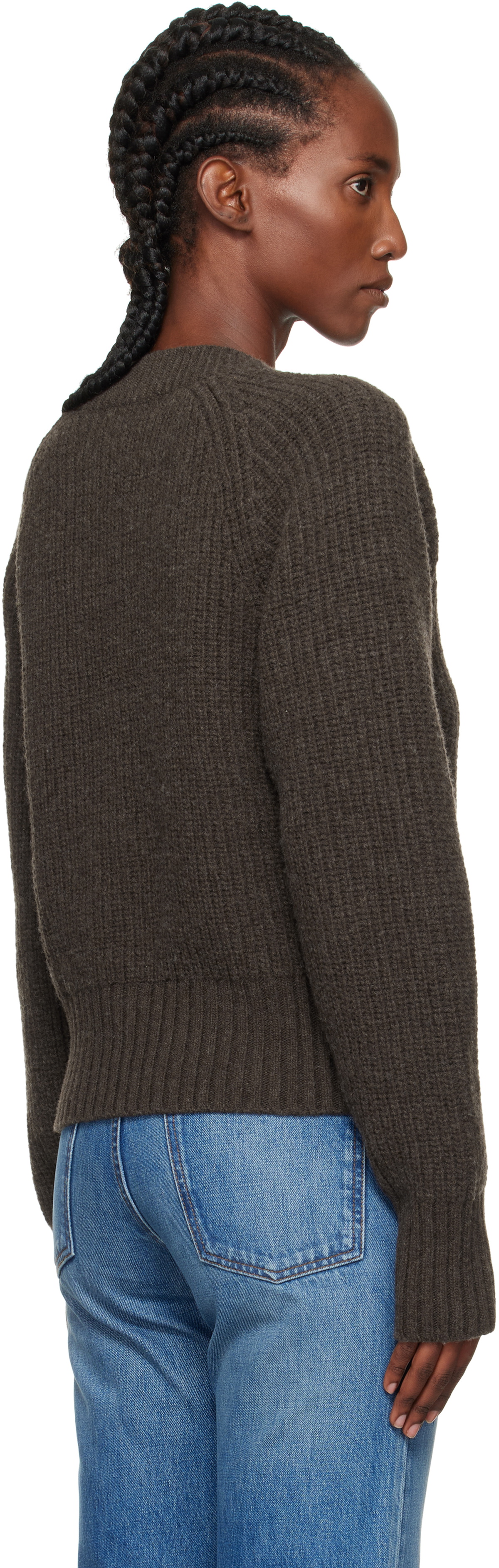 mfpen Brown Plaza V-Neck Sweater