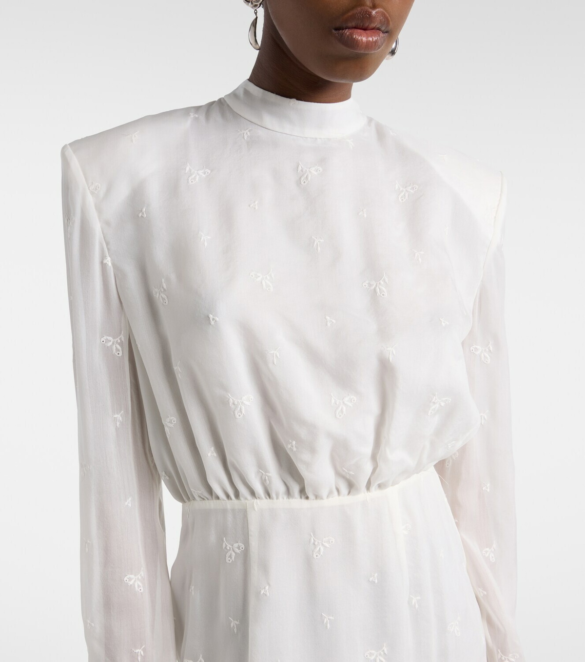 Magda Butrym Embroidered silk, wool and cotton-blend midi dress