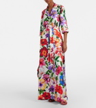 Dolce&Gabbana Floral belted silk satin maxi dress