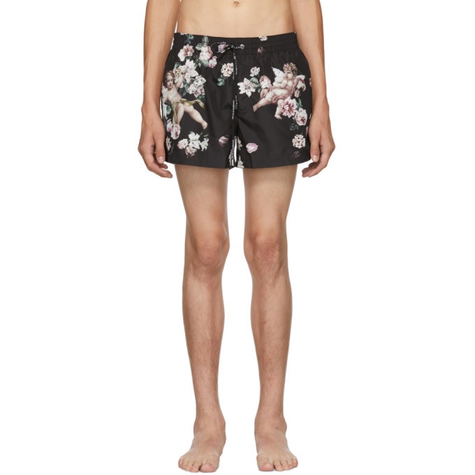 Photo: Dolce and Gabbana Black Floral Swim Shorts