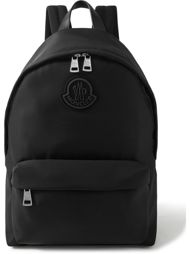 Photo: MONCLER - Pierrick Logo-Appliquéd Leather-Trimmed Nylon Backpack - Black