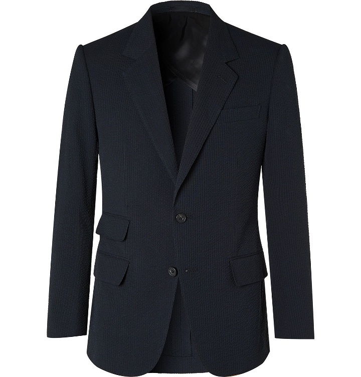 Photo: Kingsman - Cotton-Seersucker Suit Jacket - Blue