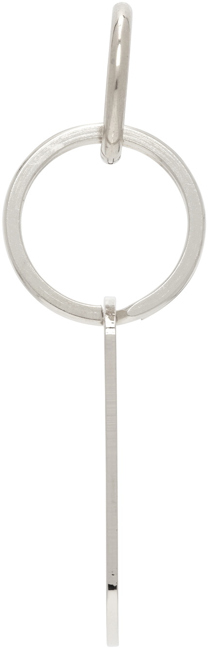 Martine Ali Silver Single Dog Tag Earring