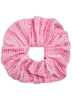 Damson Madder Oversized Broderie Anglaise Cotton Scrunchie - Pink - One Size