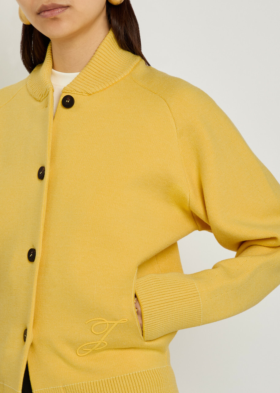 Jacquemus Le Cardigan Lavande Merino-blend Cardigan Yellow