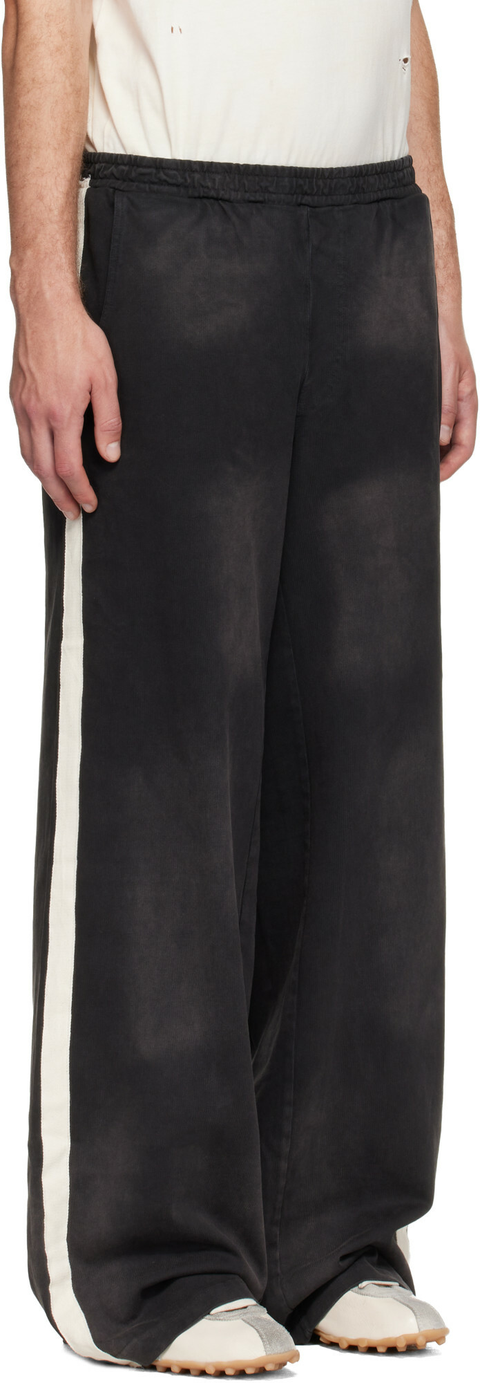 424 Black Striped Sweatpants