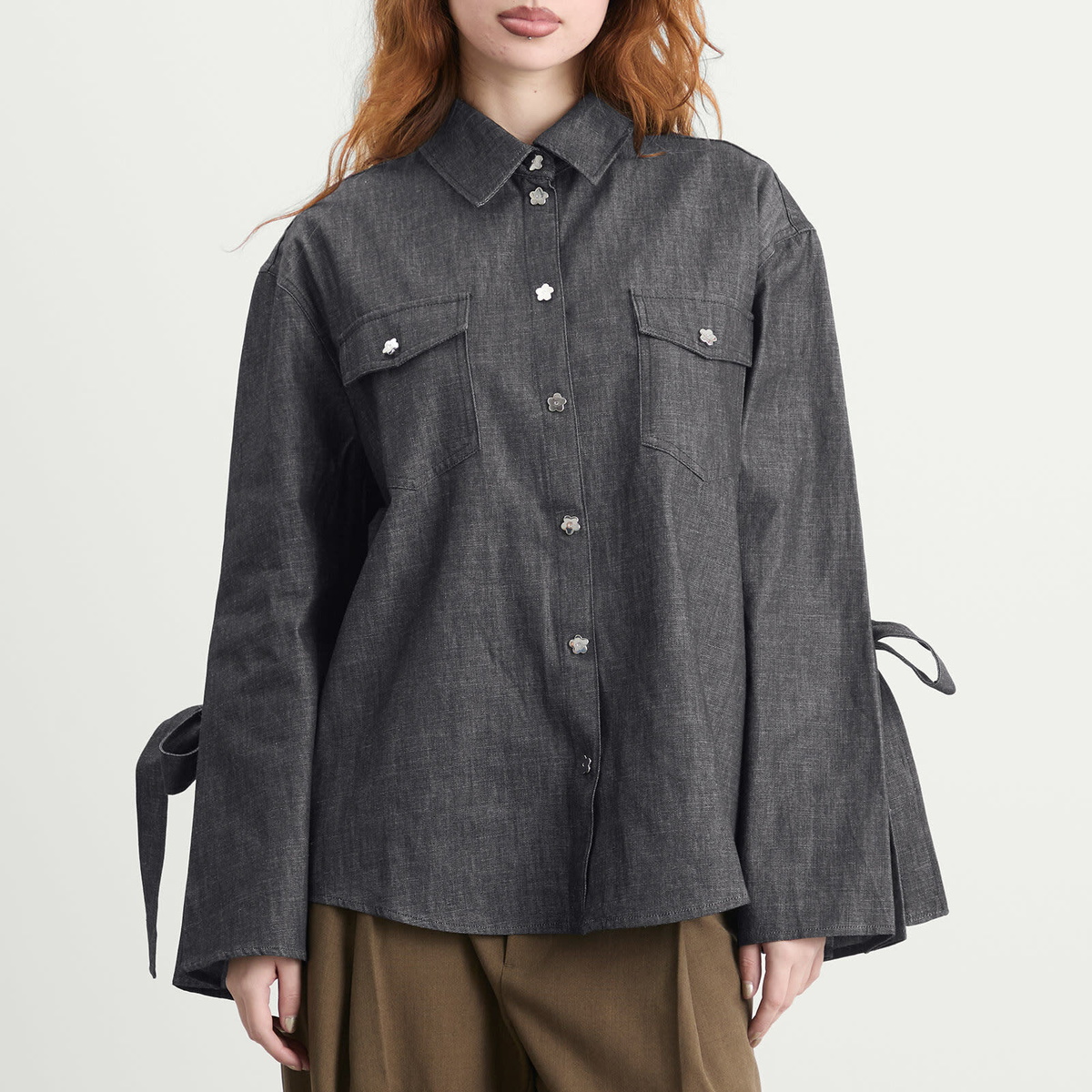 Cecilie Bahnsen Women's Coral Denim Shirt in Indigo