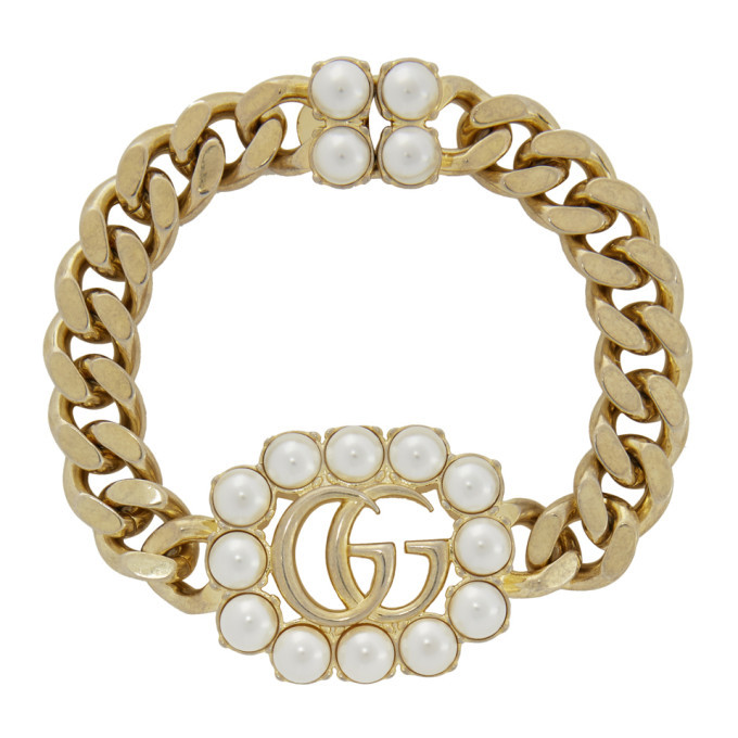 Gucci Gold Pearl Double G Bracelet Gucci