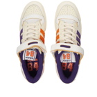 Adidas Men's Forum 84 Low Sneakers in White/Dark Purple/Orange