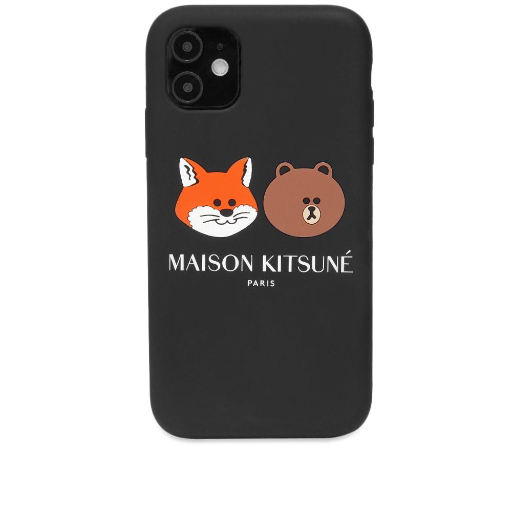 Maison Kitsuné Black Tricolor Fox Long Zip Card Holder