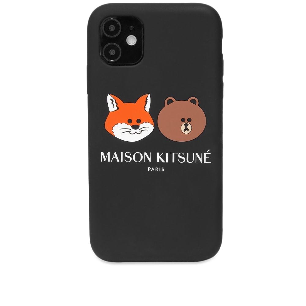 Maison Kitsuné Black Tricolor Fox Long Zip Card Holder