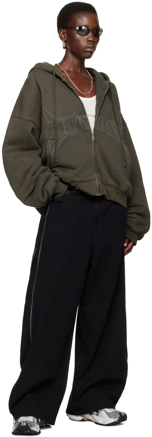 LU'U DAN Black Washed-Out Hoodie