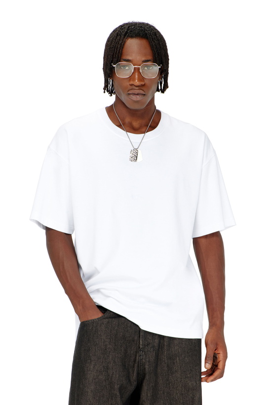 Photo: Diesel Cotton-interlock T-shirt with logo embroidery - T-Shirts Mens in White