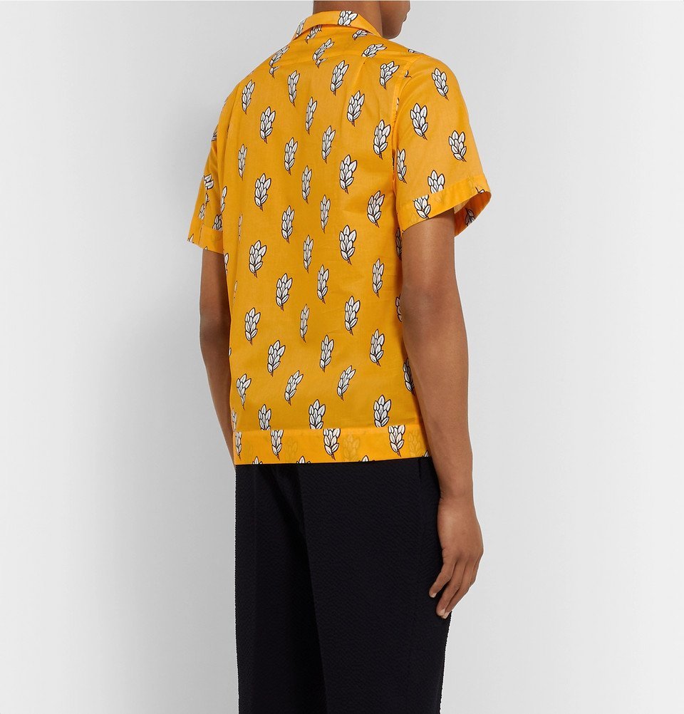 Jacquemus - Camp-Collar Printed Cotton Shirt - Yellow Jacquemus
