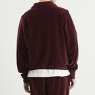 Les Tien Men's Velour Branded Half Zip Yacht Pullover in Washed Red Mahogany