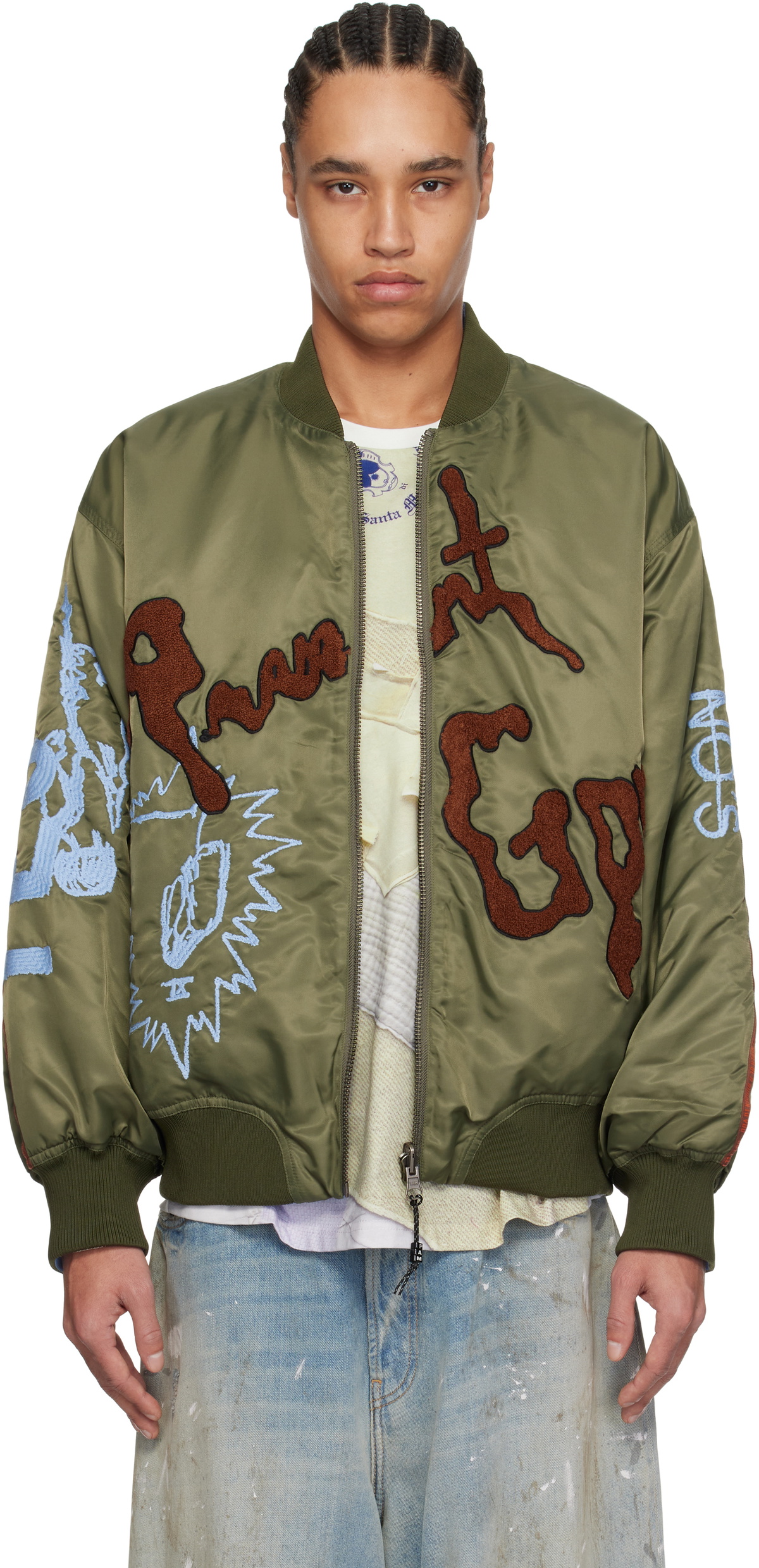 Perks and Mini Khaki Martine Syms Edition 'Present Goo' Reversible Jacket