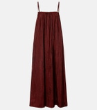 Saint Laurent Gathered taffeta midi dress