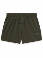 FEAR OF GOD ESSENTIALS - Straight-Leg Logo-Appliquéd Stretch-Shell Drawstring Shorts - Green