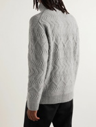 NN07 - Bert Cable-Knit Rollneck Sweater - Gray