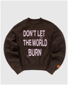 Heron Preston Hp Burn Crewneck Brown - Womens - Sweatshirts
