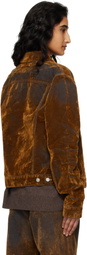 Acne Studios Brown Flocked Denim Jacket